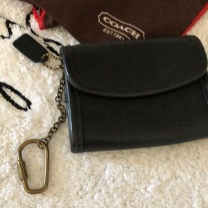 Coach leather black coin wallet-used